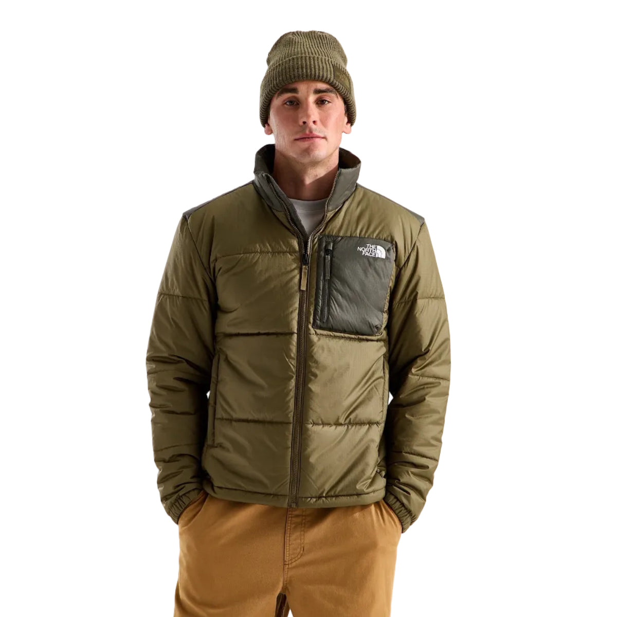 Men's Nuketo Synthetic Insulated Jacket in Caraway Seed/New Taupe Green front view