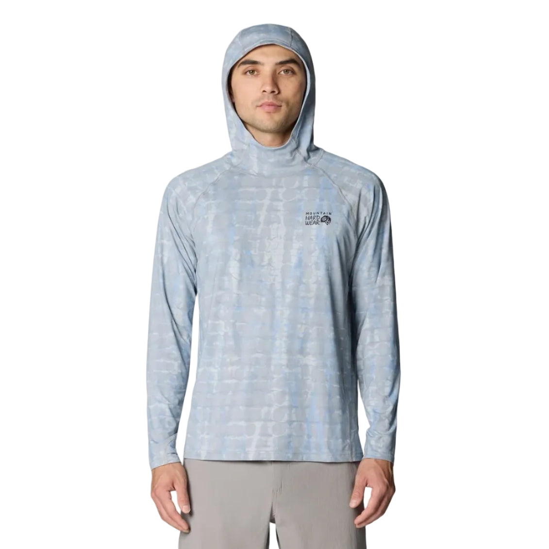 Mountain Hardwear men’s Crater Lake Hoody in Glacial Prismatic Print front view