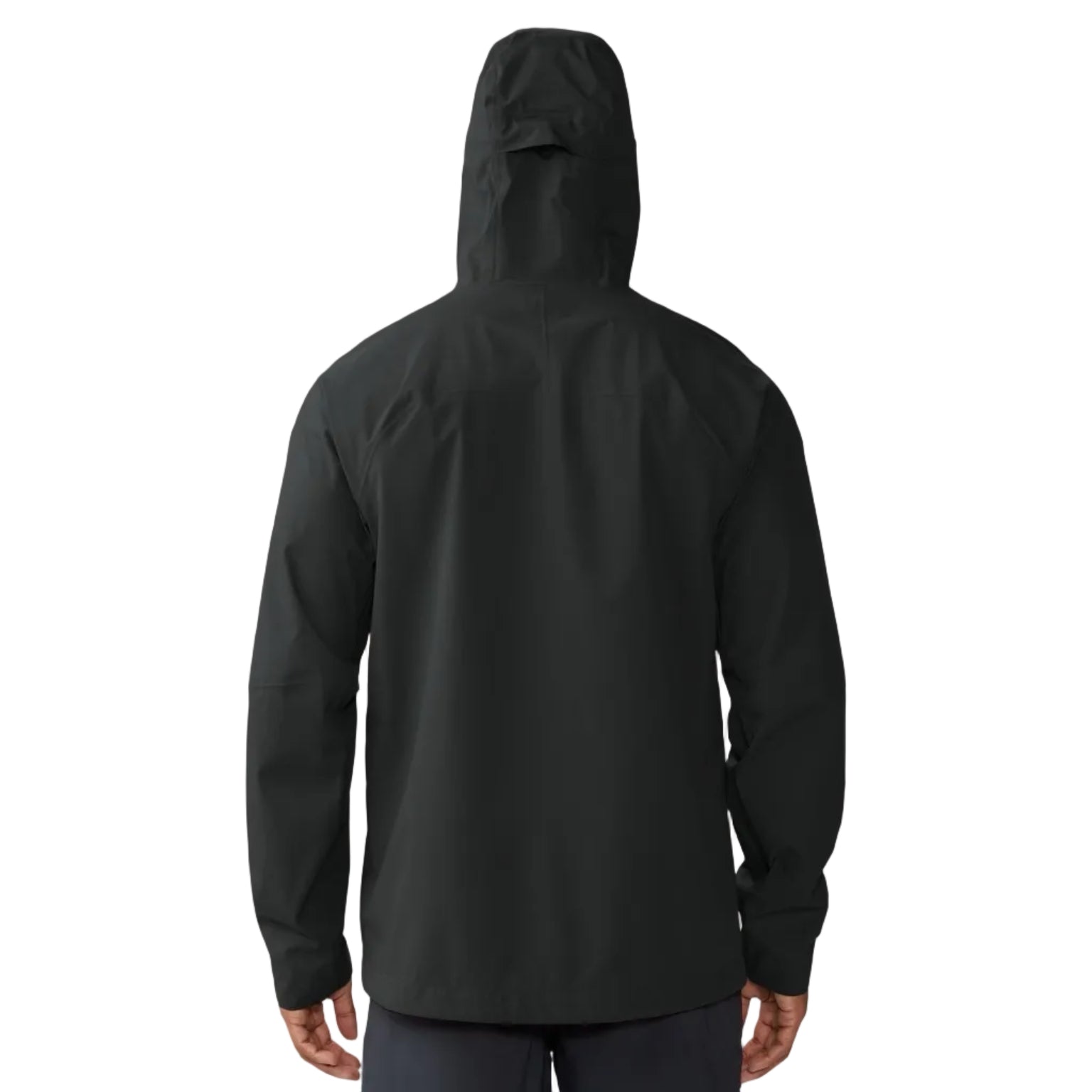 Mountain Hardwear men’s Stretch Ozonic Rain Jacket in Black back view