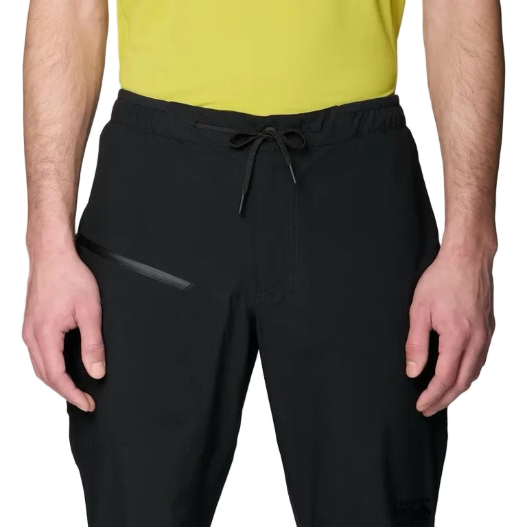 Mountain Hardwear men’s Stretch Ozonic Rain Pant in Black detail view