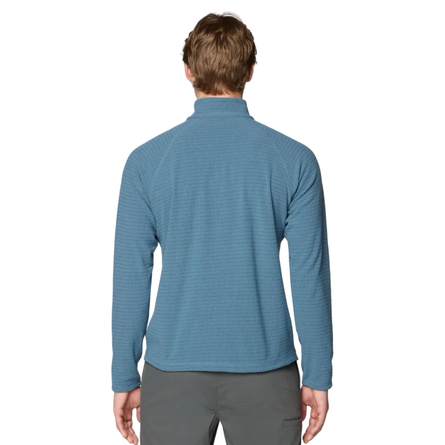 Mountain Hardwear men’s Summit Grid Half-Zip Fleece in Adriatic Blue back view