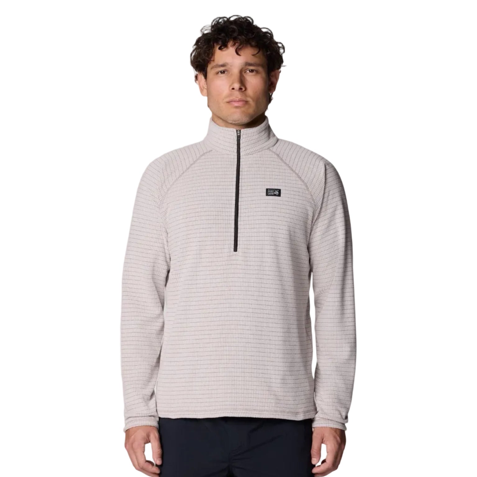 Mountain Hardwear men’s Summit Grid Half-Zip Fleece in City Fog front view