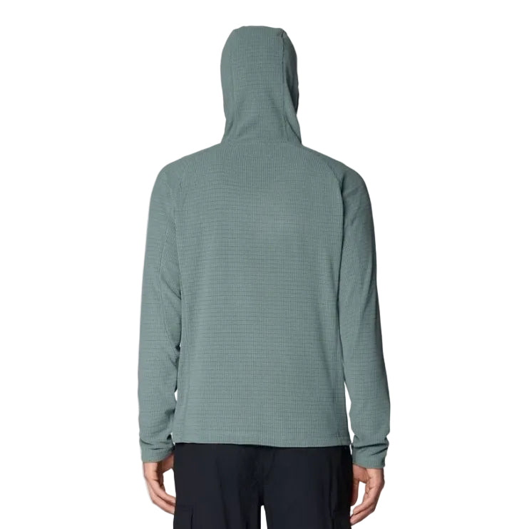 Back view of Mountain Hardwear Men’s Summit Grid Hoody in Thunderhead Grey