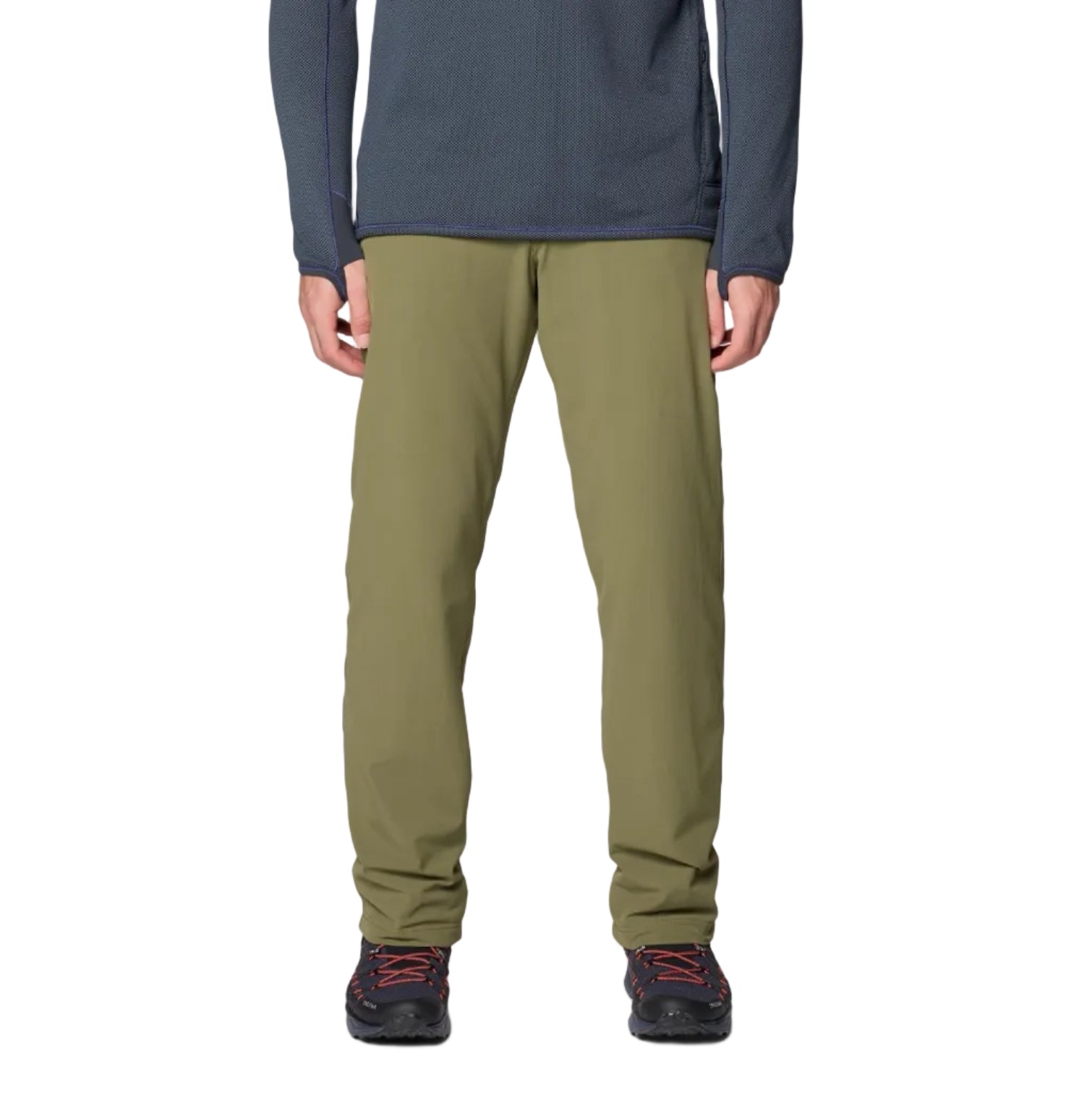 Front view of Mountain Hardwear Men’s Yumalino Lined Pant in Combat Green