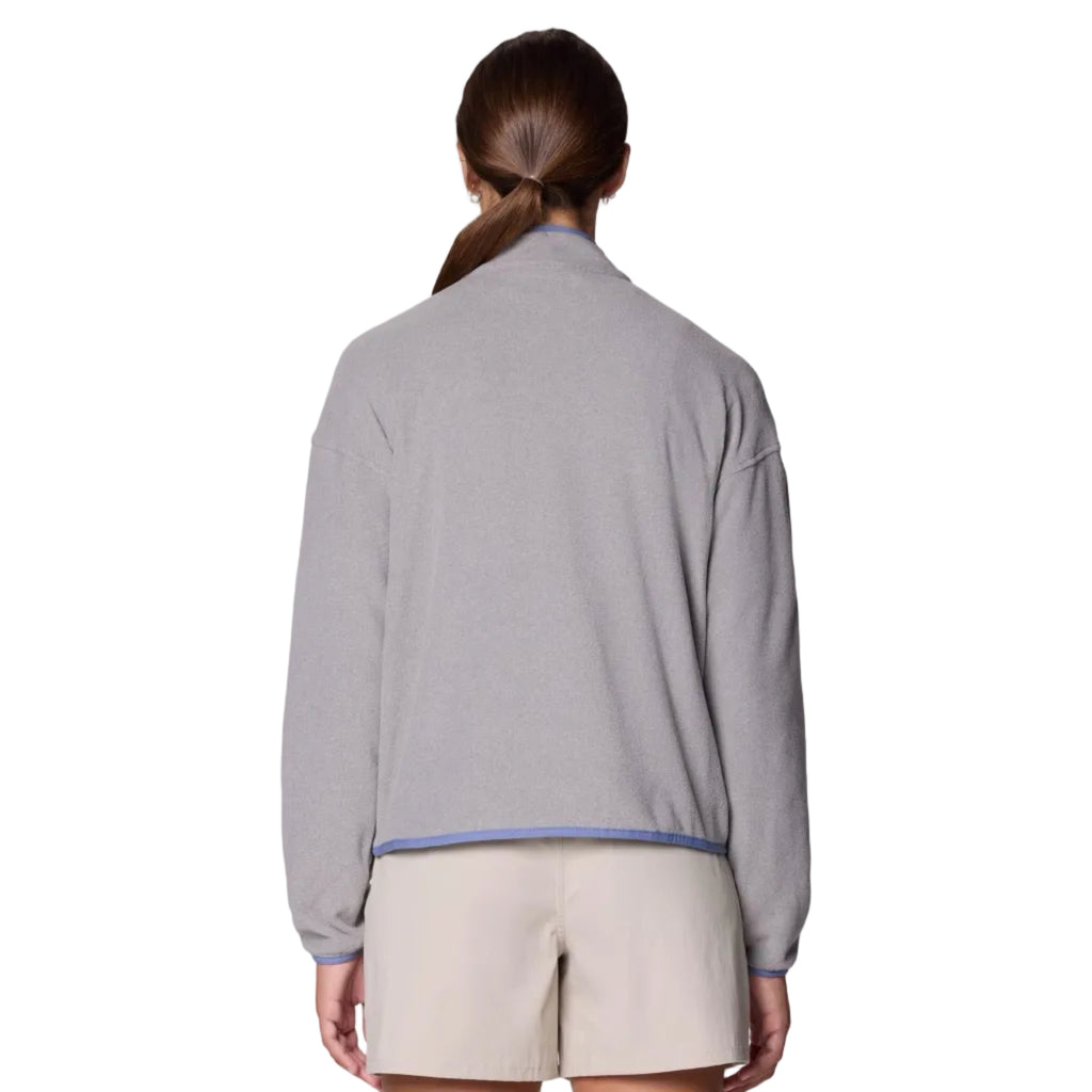 Back view of Mountain Hardwear Microchill Half Zip Pullover in Approaching Storm
