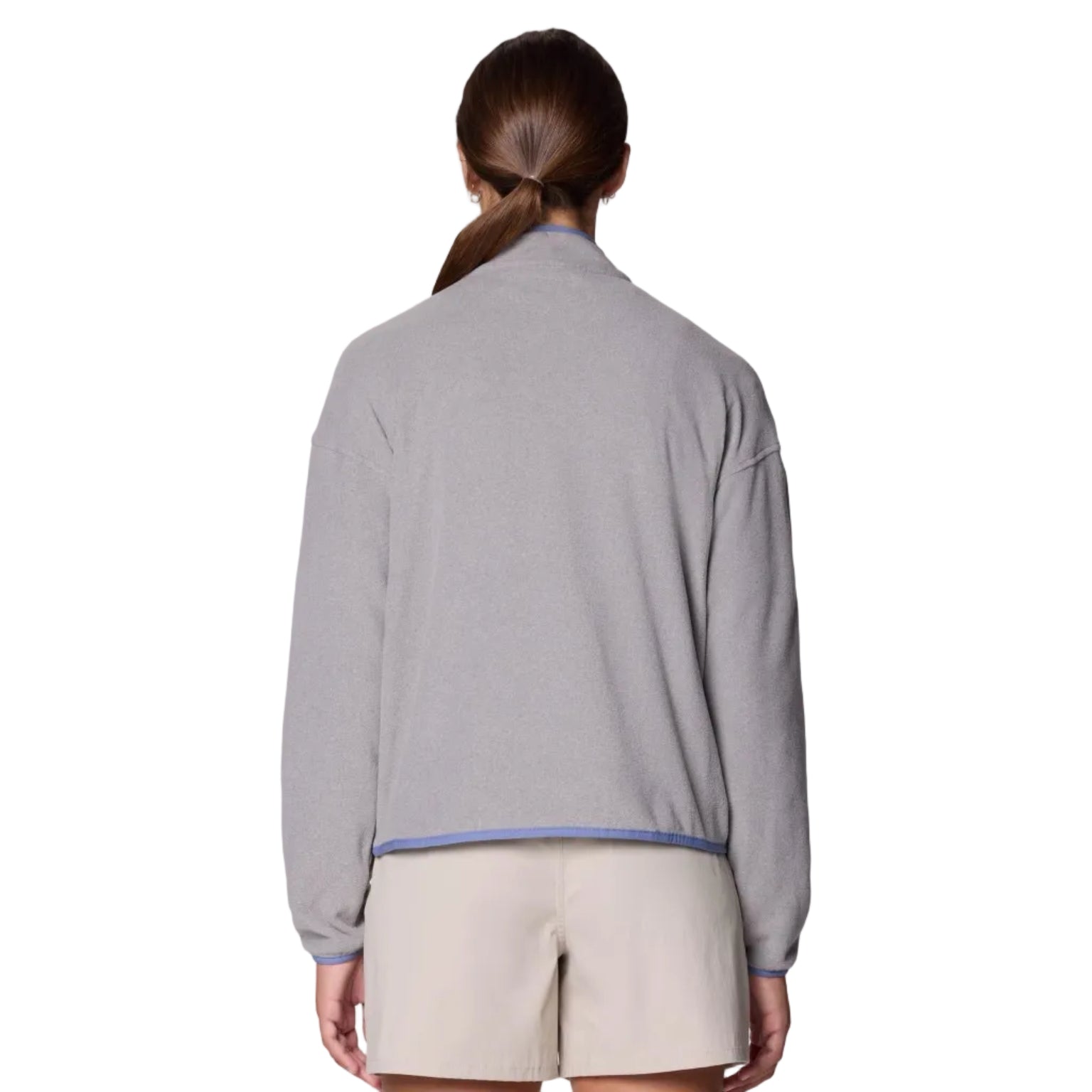 Back view of Mountain Hardwear Microchill Half Zip Pullover in Approaching Storm