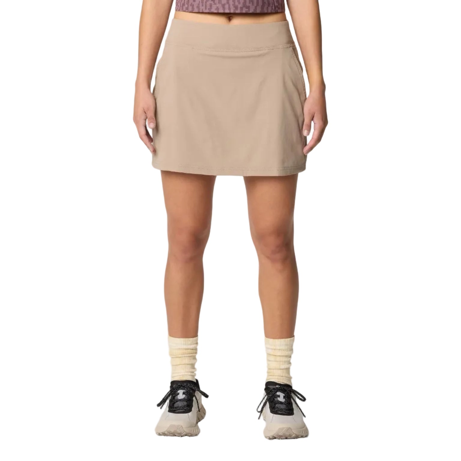 Mountain Hardwear women’s Dynama Skort in Khaki front view