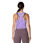 Mountain Hardwear women’s Mountain Stretch Tanklette in Harbor Violet Prismatic Print back view