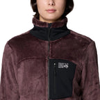 Detail view of the high-loft fleece on Mountain Hardwear Women’s Polartec High Loft Jacket in Carob