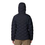 Back view of Mountain Hardwear Women’s StretchDown Hooded Jacket in Black