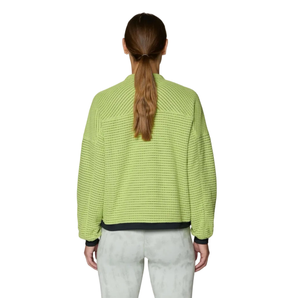 Back view of Mountain Hardwear Women’s Summit Grid Big Grid Crew in Bright Lichen