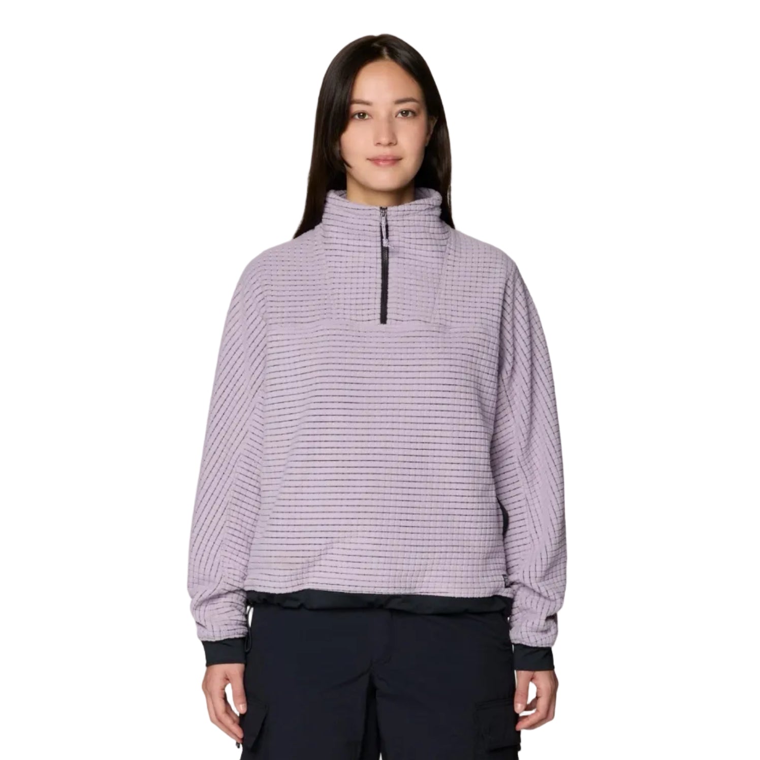 Front view of Mountain Hardwear Women’s Summit Grid Big Grid Half Zip in Atmospheric