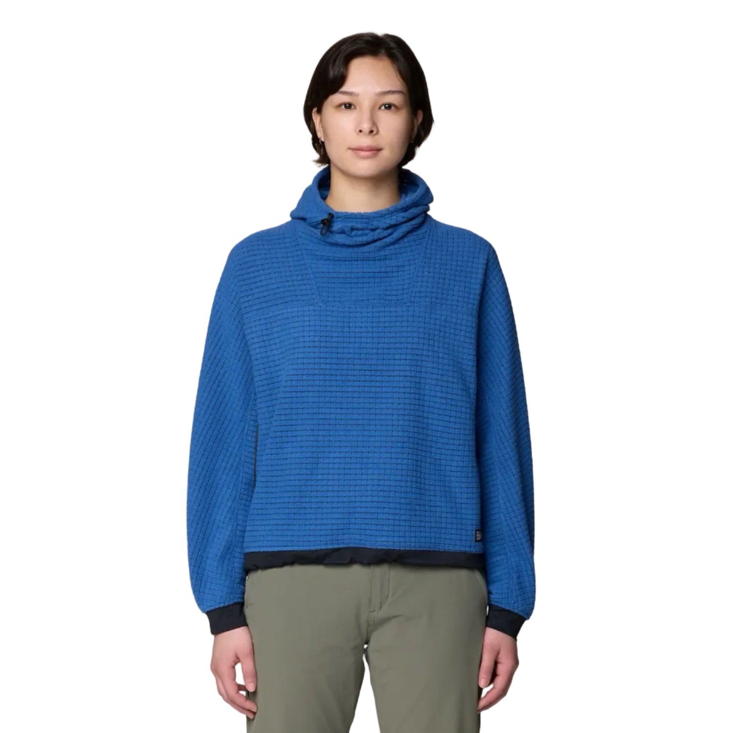 Front view of Mountain Hardwear Women’s Summit Grid Big Grid Hoody in Berry Blue