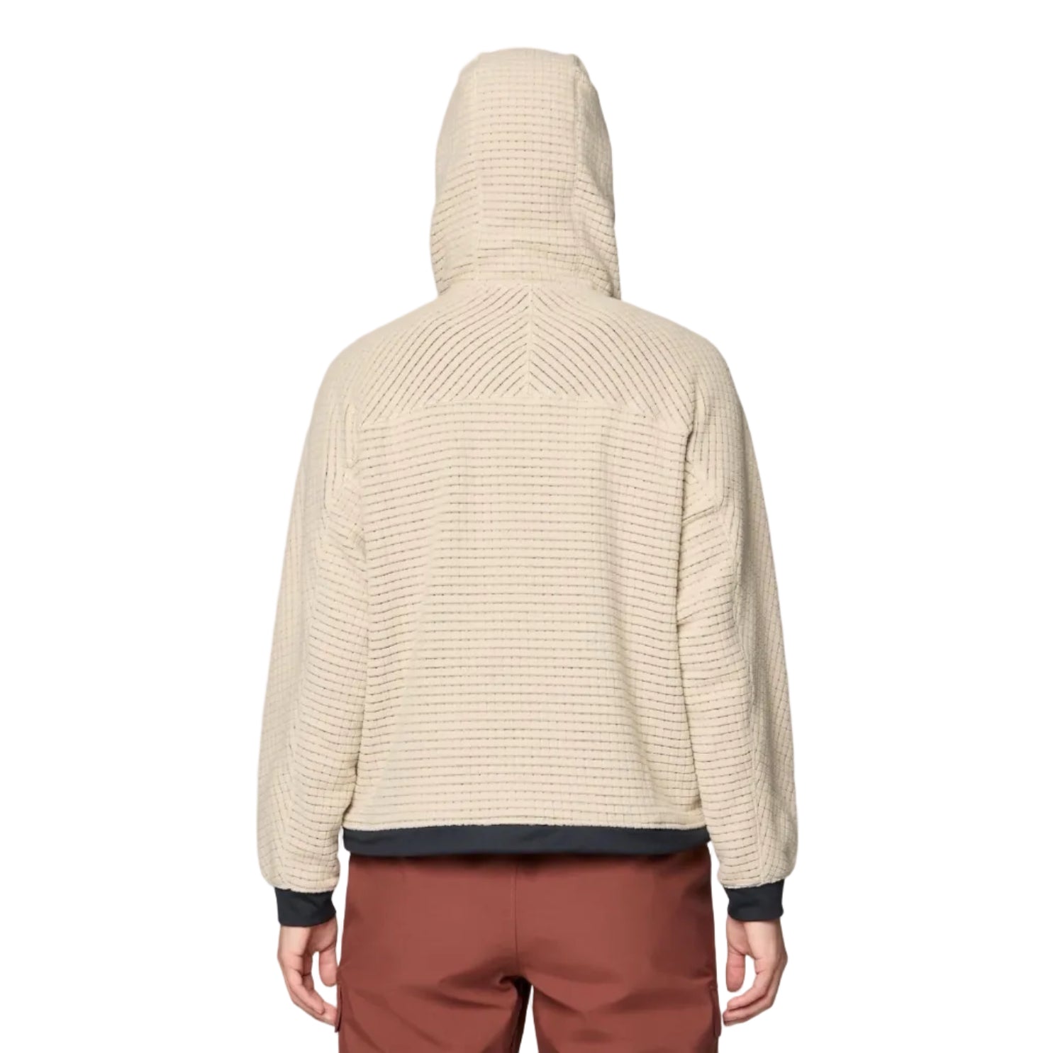 Back view of Mountain Hardwear Women’s Summit Grid Big Grid Hoody in Fossil