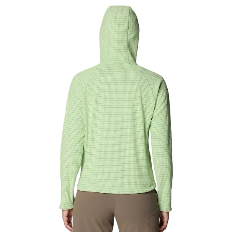 Women’s Mountain Hardwear Summit Grid Half Zip Hoody in Frozen in Lime back view