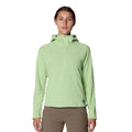 Women’s Mountain Hardwear Summit Grid Half Zip Hoody in Frozen in Lime front view