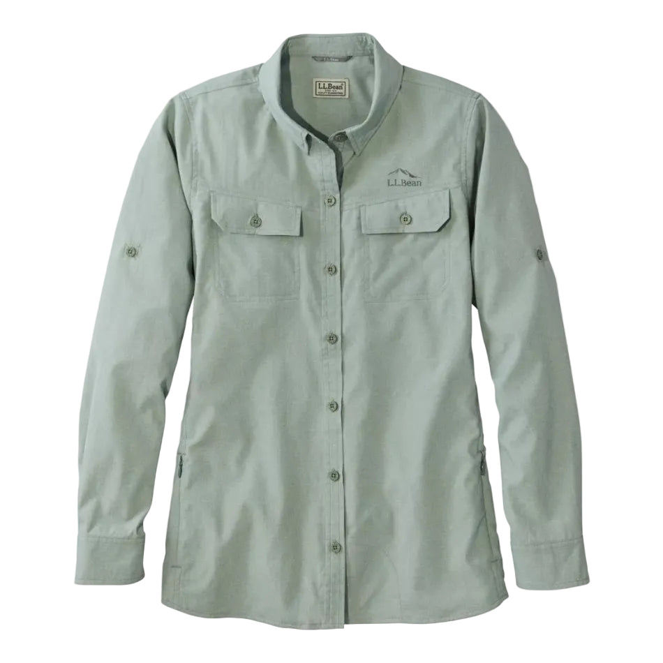 Women's No Fly Zone Long Sleeve Shirt in Faded Sage front view