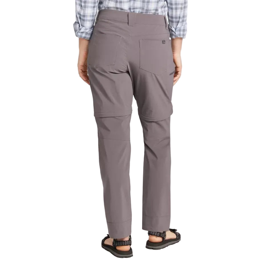 Women's No Fly Zone Zip-Off Pants in Dark Silt back view