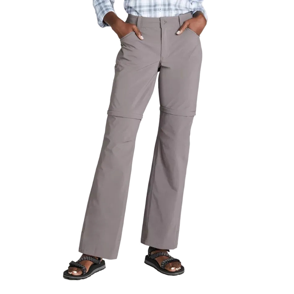 Women's No Fly Zone Zip-Off Pants in Dark Silt front view