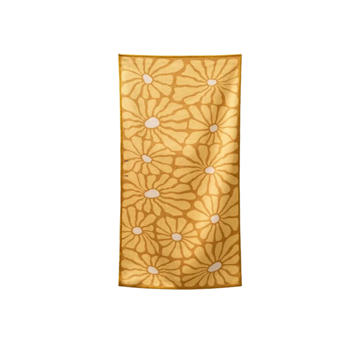 Front view of Nomadix Hand Towel in Lazy Dazy Gold with colorful daisy-inspired pattern