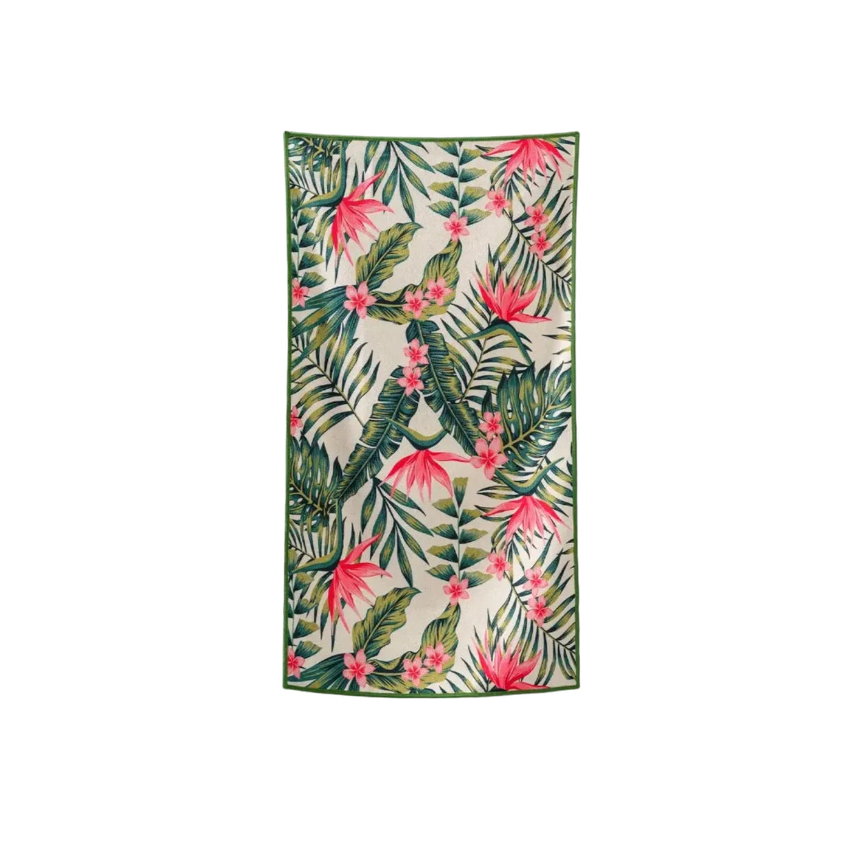 Front view of Nomadix Hand Towel in Palms Pink featuring colorful tropical foliage and floral print