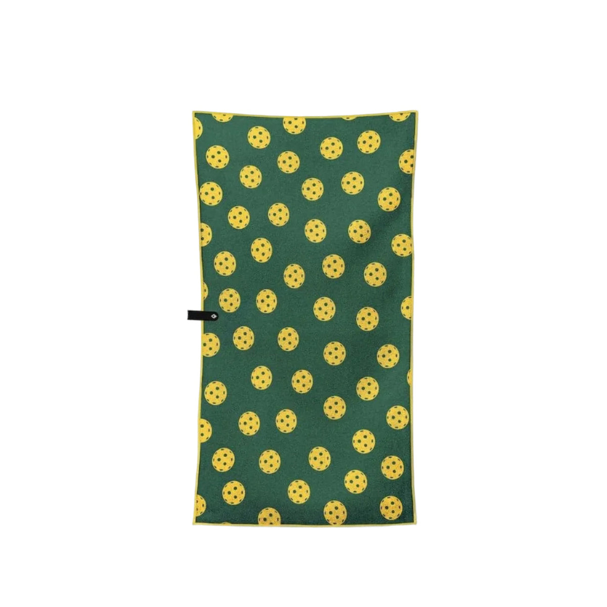Front view of Nomadix Pickleball Towel in The Kitchen Green with pickleball-inspired printed design