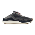Slide heel view of OluKai ‘Ahi men’s performance marine shoe in Rock/Ash