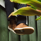 Men’s OluKai Kekaha Boot in Toffee/Canteen worn for comfortable everyday adventures