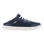 Slide heel view of women’s OluKai Kahakai boat shoes in Trench Blue/Trench Blue