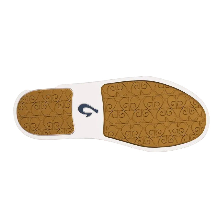 Sole view of women’s OluKai Pehuea slip-on shoes in Taupe Grey/Taupe Grey
