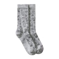 PAKA Essential Sebastian Crew Socks in Light Grey with alpaca, mountain and cactus pattern