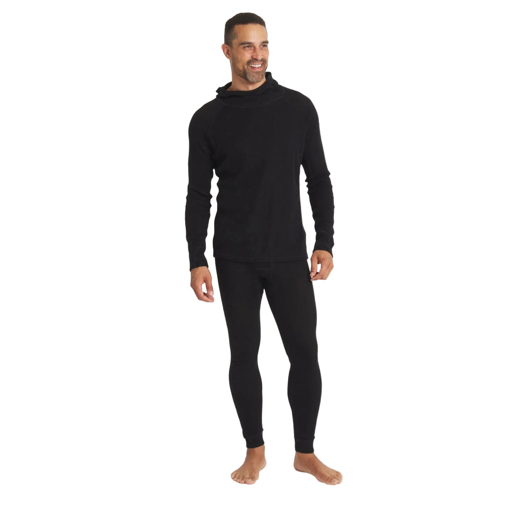 PAKA Men's Thermal Bottoms in Black front view