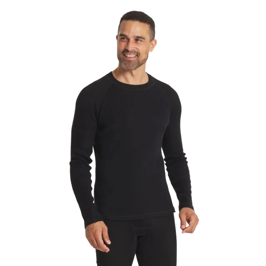 PAKA Men's Thermal Crew baselayer in Black front view