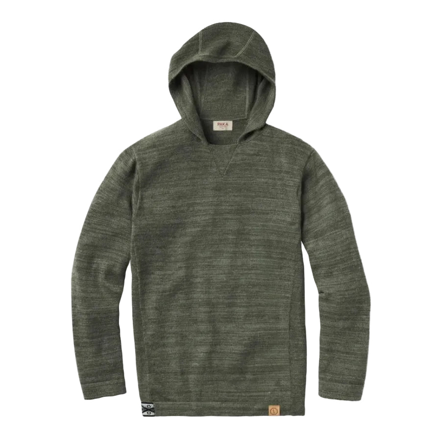 PAKA The Hoodie unisex alpaca pullover in Eucalyptus front view