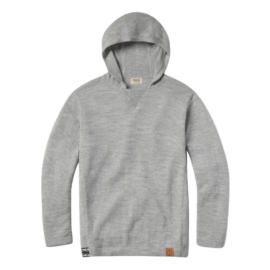 PAKA The Hoodie unisex alpaca pullover in Light Grey front view