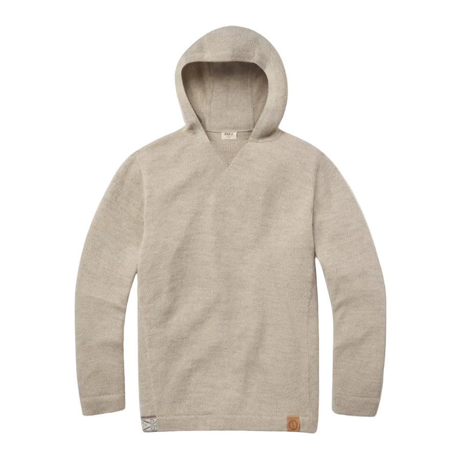 PAKA The Hoodie unisex alpaca pullover in Pebble front view
