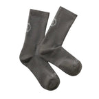 PAKA Trail Crew Socks in Forage with ribbed crew height and cushioned footbed