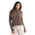 PAKA Women's Hoodie in Fossil front view with drawstring hood and ribbed cuffs