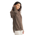 PAKA Women's Hoodie in Fossil side view showing longer hem