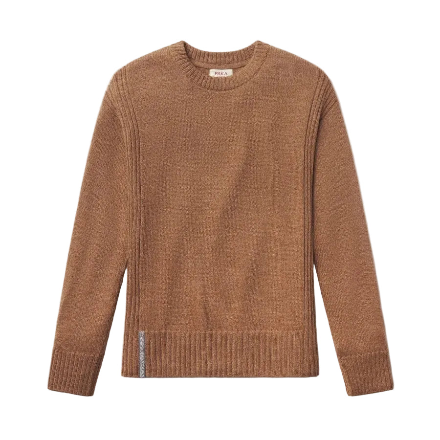 PAKA Women's Original Crew alpaca sweater in Volcanic Rust front view