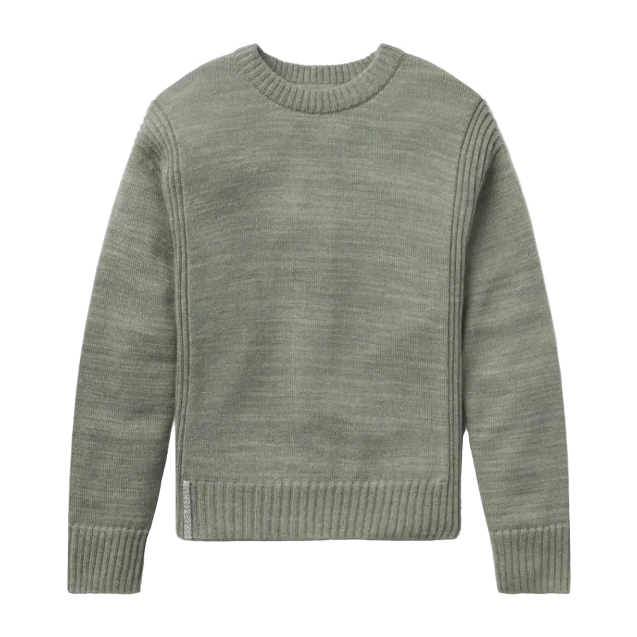 PAKA Women's Original Crew alpaca sweater in Willow front view flatlay