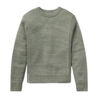 PAKA Women's Original Crew alpaca sweater in Willow front view flatlay