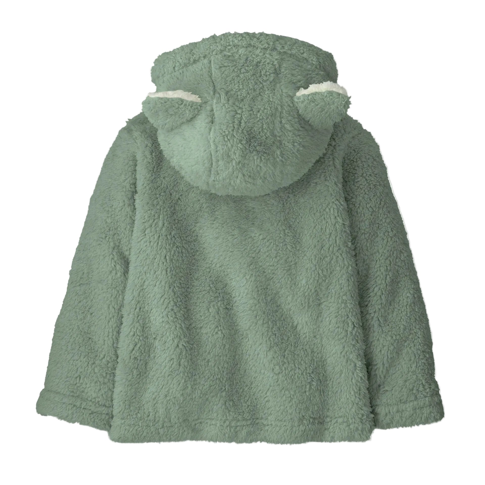 Patagonia Baby Furry Friends Hoody in Curious Seal Patch Cover Green back view