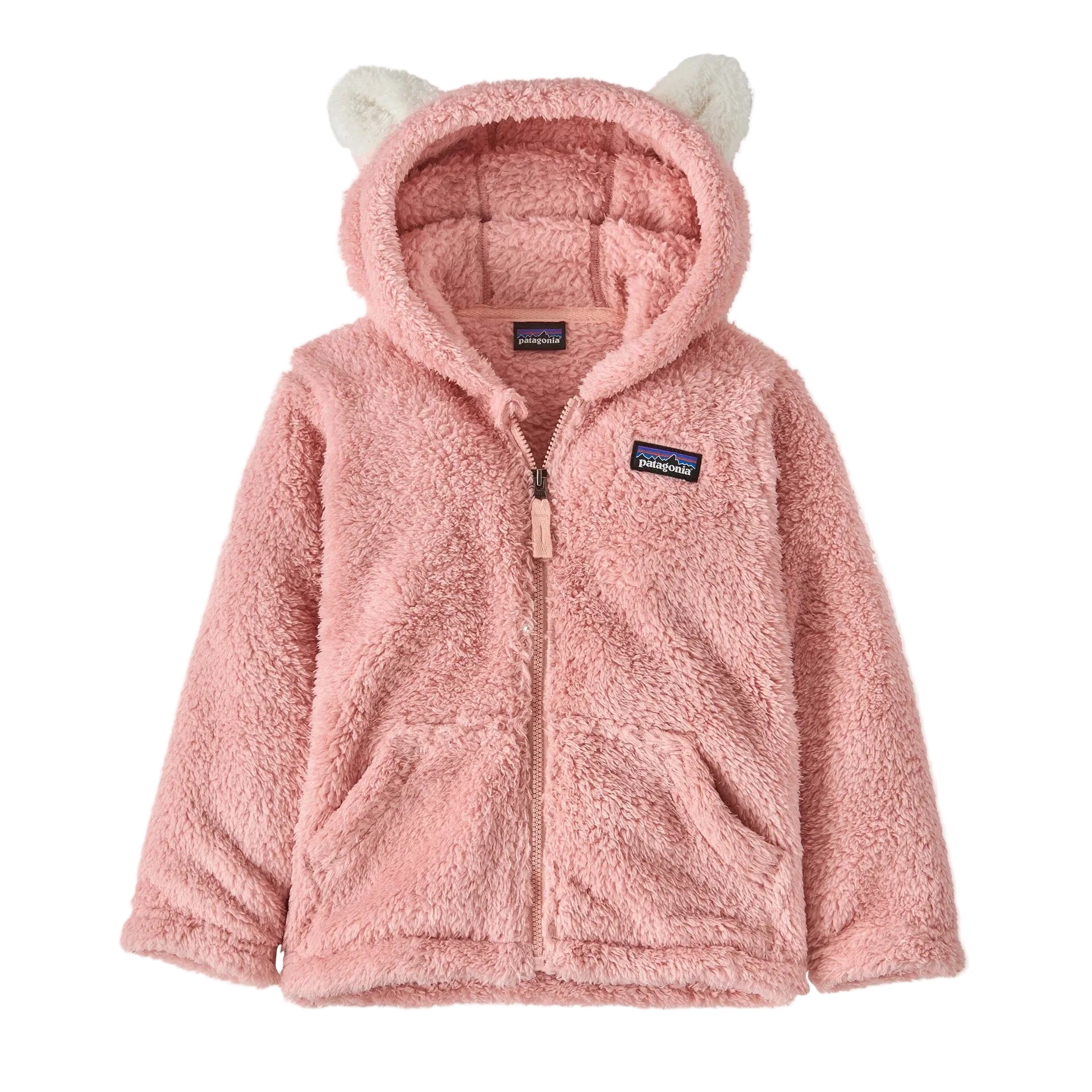 Patagonia Baby Furry Friends Hoody in Mallow Pink front view
