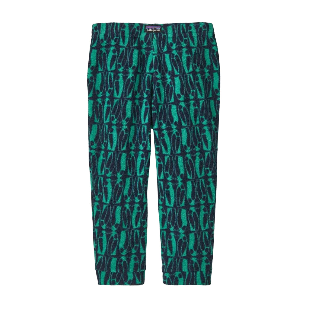 Patagonia Baby Micro D Fleece Bottoms in Geo Penguin Solo Teal front view