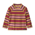 Patagonia Baby Micro D Fleece Crew in Diamond Stripe Rutabaga White front view