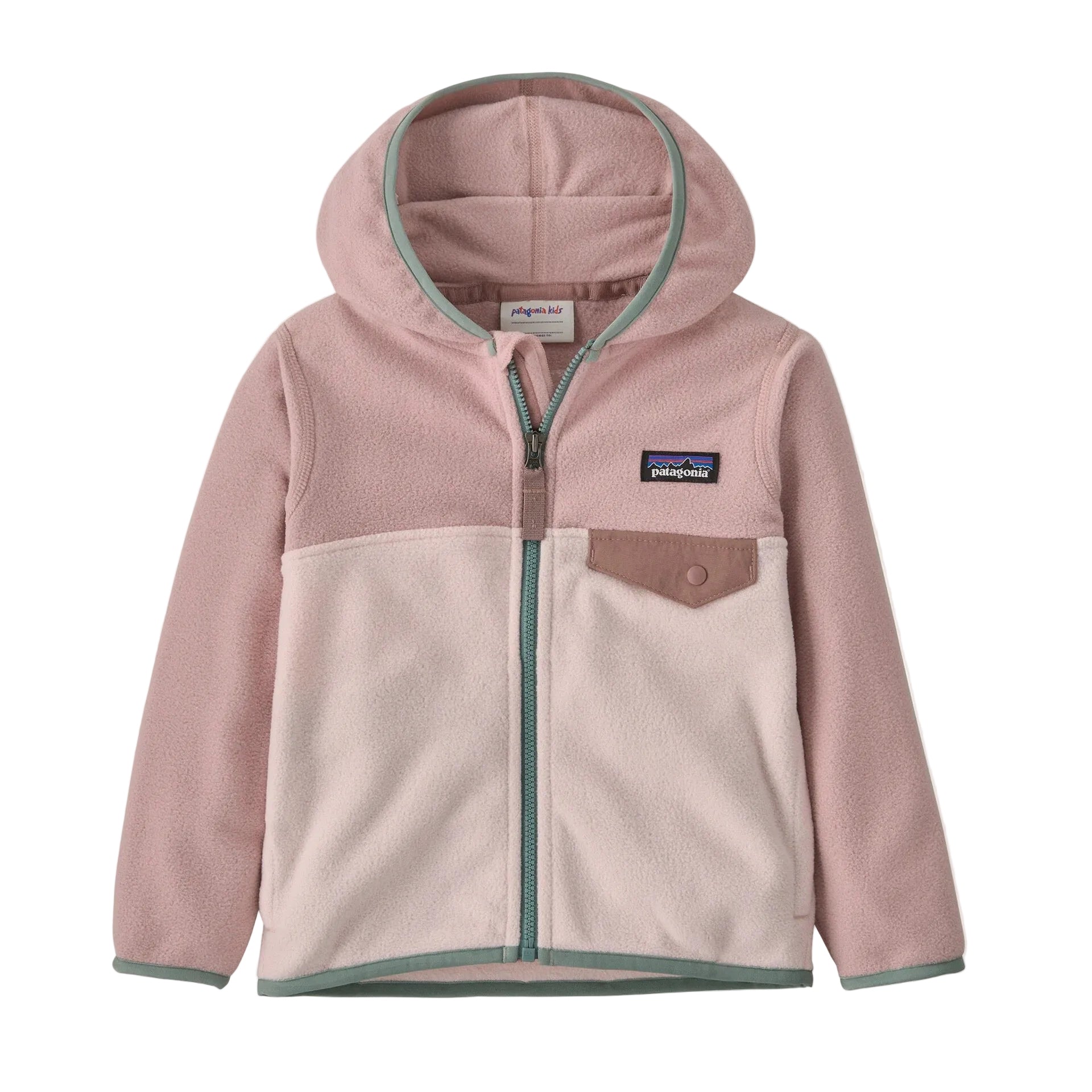 Patagonia Baby Micro D Snap-T Fleece Jacket in Pink Frost front view