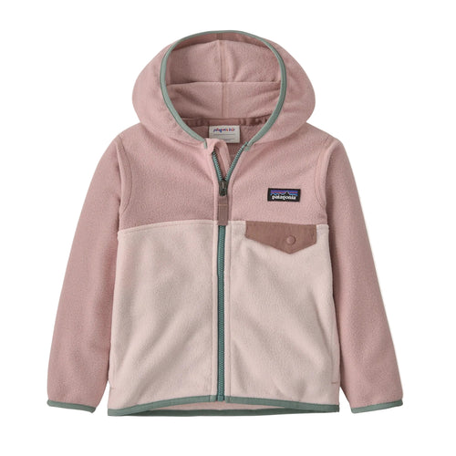 Patagonia Baby Micro D Snap-T Fleece Jacket in Pink Frost front view