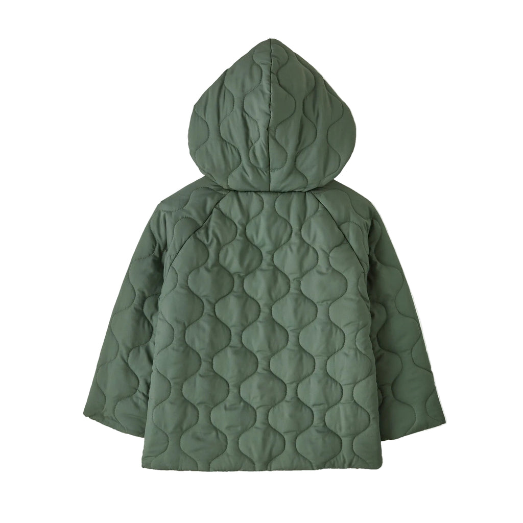 Patagonia Baby Quilted Puff Jacket in Hemlock Green back view