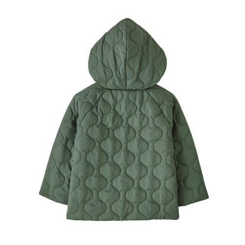 Patagonia Baby Quilted Puff Jacket in Hemlock Green back view